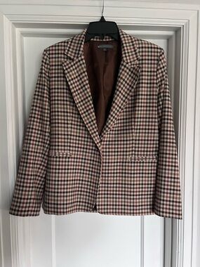 Elliott Lauren Brown and Pink Checked Blazer